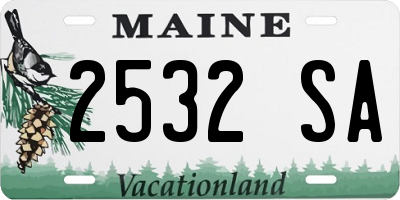 ME license plate 2532SA