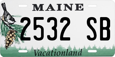 ME license plate 2532SB