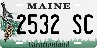 ME license plate 2532SC