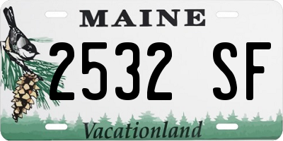 ME license plate 2532SF