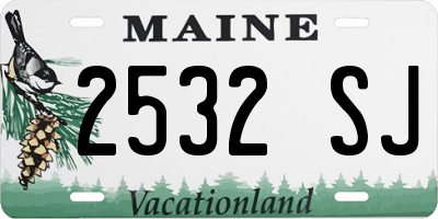 ME license plate 2532SJ