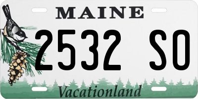 ME license plate 2532SO