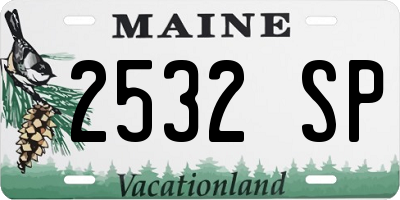 ME license plate 2532SP