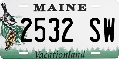 ME license plate 2532SW