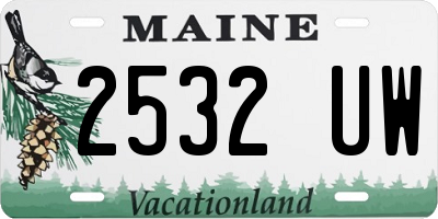 ME license plate 2532UW