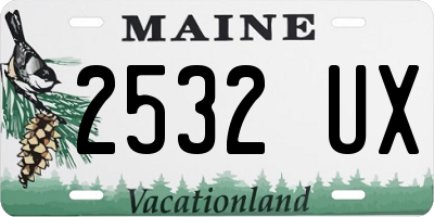 ME license plate 2532UX