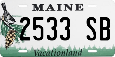 ME license plate 2533SB