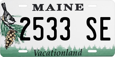 ME license plate 2533SE