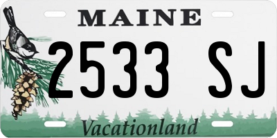 ME license plate 2533SJ