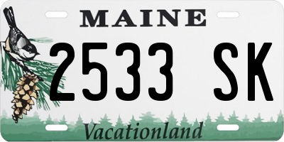 ME license plate 2533SK