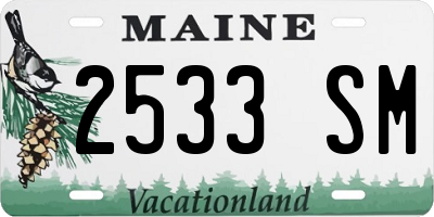 ME license plate 2533SM