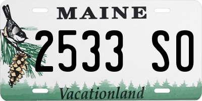 ME license plate 2533SO