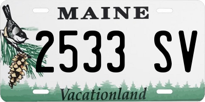 ME license plate 2533SV