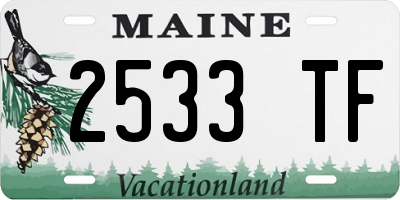 ME license plate 2533TF