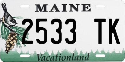 ME license plate 2533TK