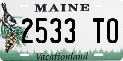 ME license plate 2533TO
