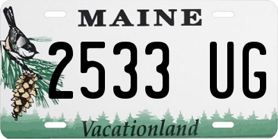 ME license plate 2533UG