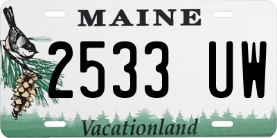 ME license plate 2533UW