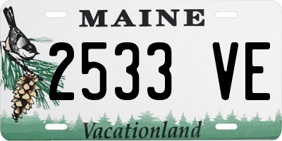 ME license plate 2533VE