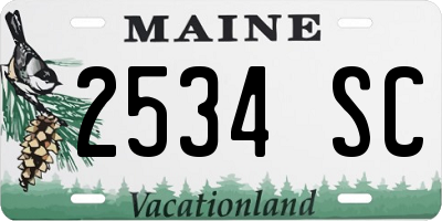 ME license plate 2534SC