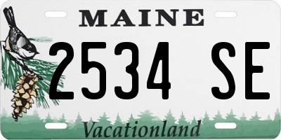 ME license plate 2534SE