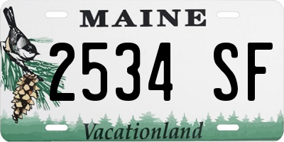 ME license plate 2534SF