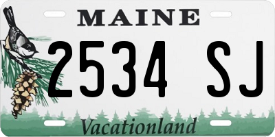 ME license plate 2534SJ