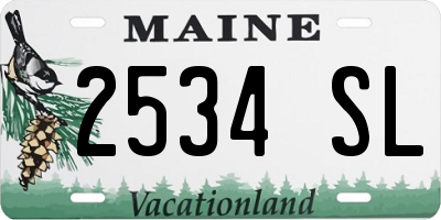 ME license plate 2534SL