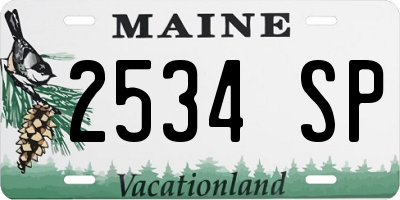 ME license plate 2534SP