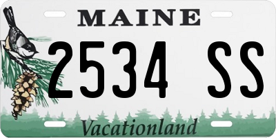 ME license plate 2534SS