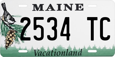 ME license plate 2534TC