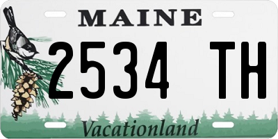 ME license plate 2534TH