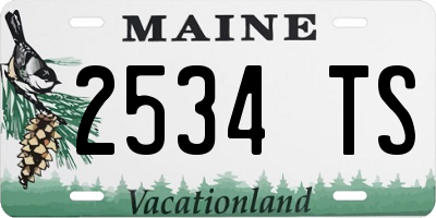 ME license plate 2534TS
