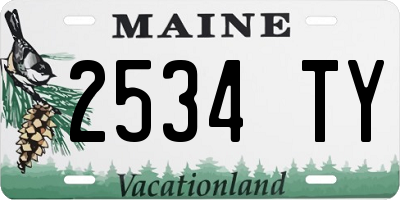 ME license plate 2534TY