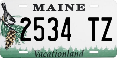 ME license plate 2534TZ