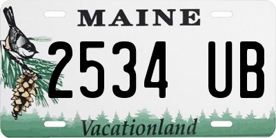 ME license plate 2534UB