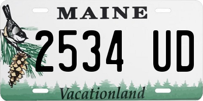 ME license plate 2534UD