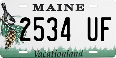 ME license plate 2534UF