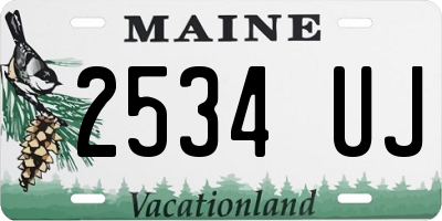 ME license plate 2534UJ