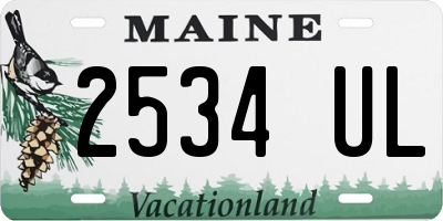 ME license plate 2534UL