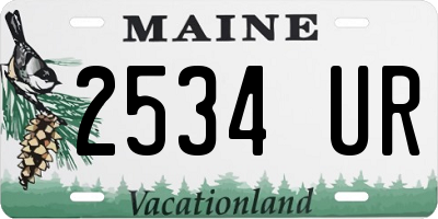 ME license plate 2534UR