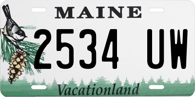 ME license plate 2534UW