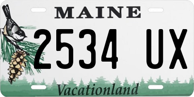ME license plate 2534UX