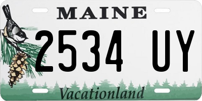ME license plate 2534UY