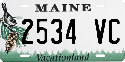 ME license plate 2534VC
