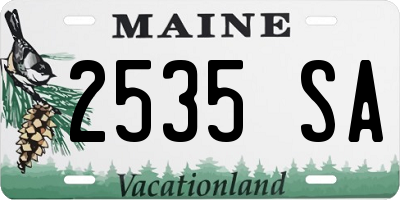 ME license plate 2535SA