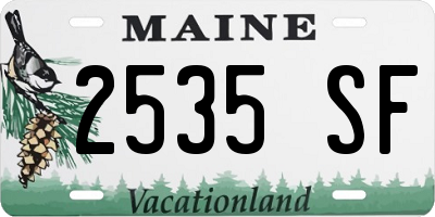 ME license plate 2535SF