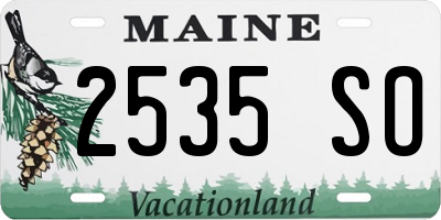 ME license plate 2535SO