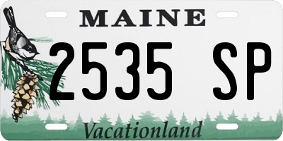 ME license plate 2535SP