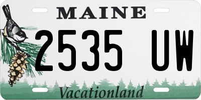 ME license plate 2535UW